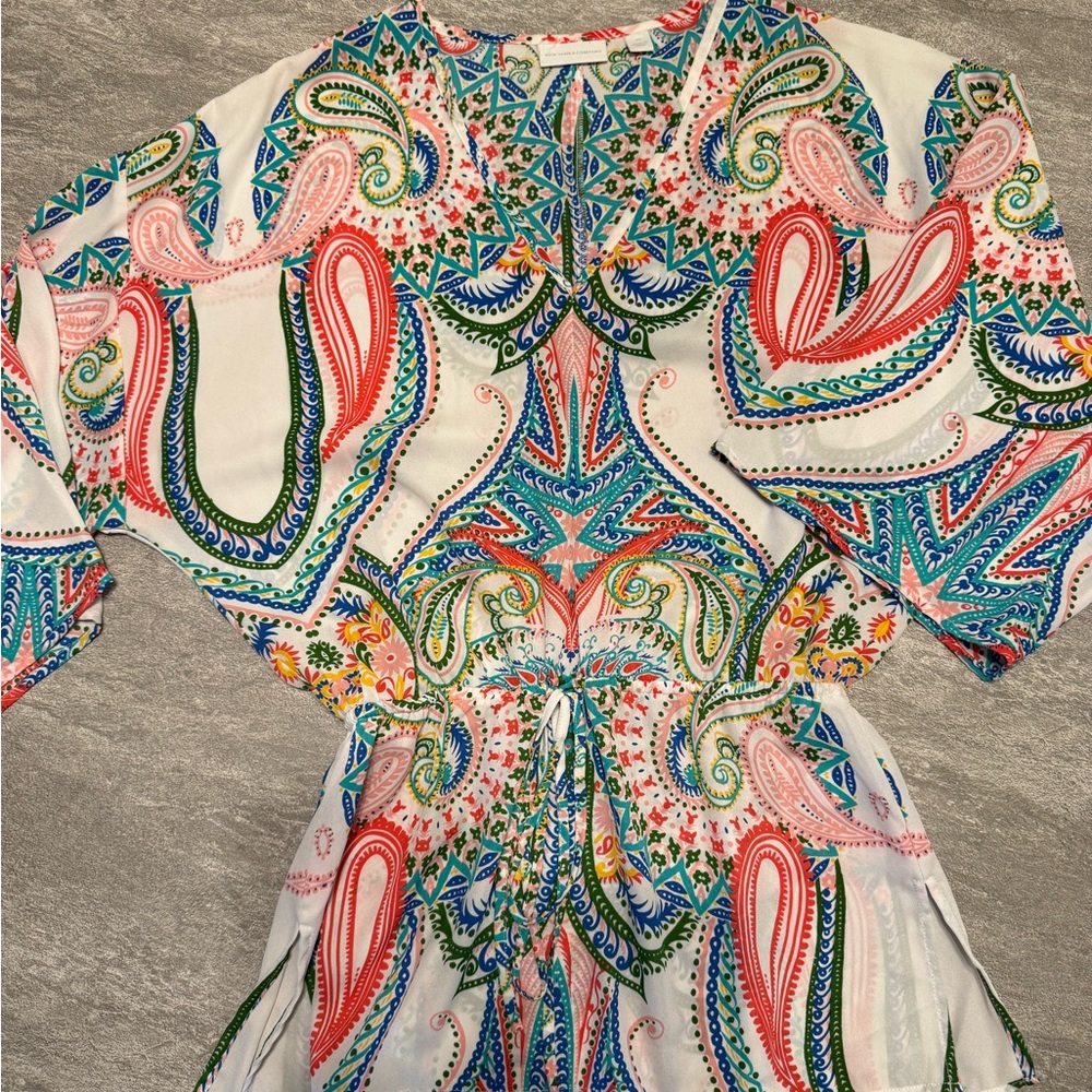 New York & Company paisley boho style blouse